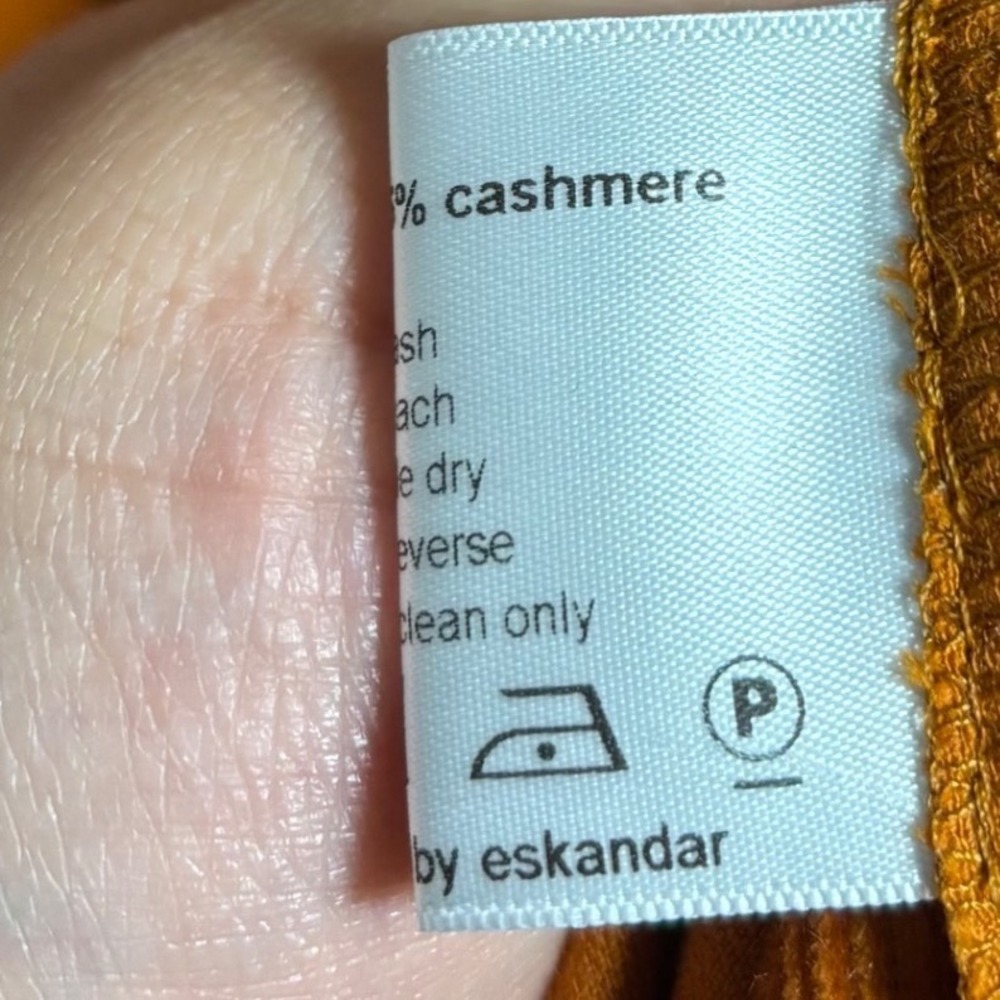 Eskandar Orange Cotton Cashmere Corduroy Wide A-Line Scoop Neck Dress Size 1 - Picture 5 of 6
